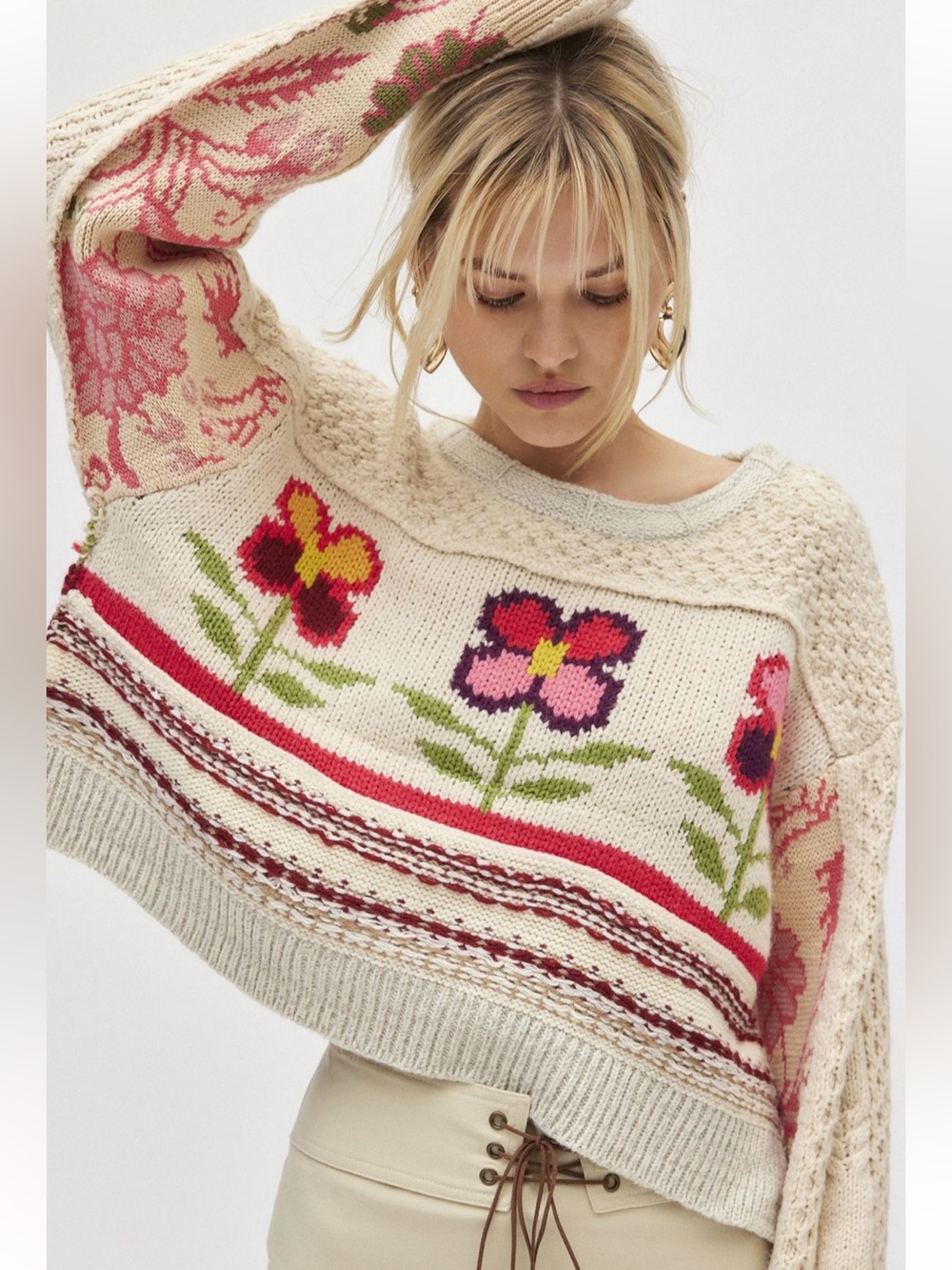 Urban Outfitters Rosemary Crafty Knit Pullover Sweater